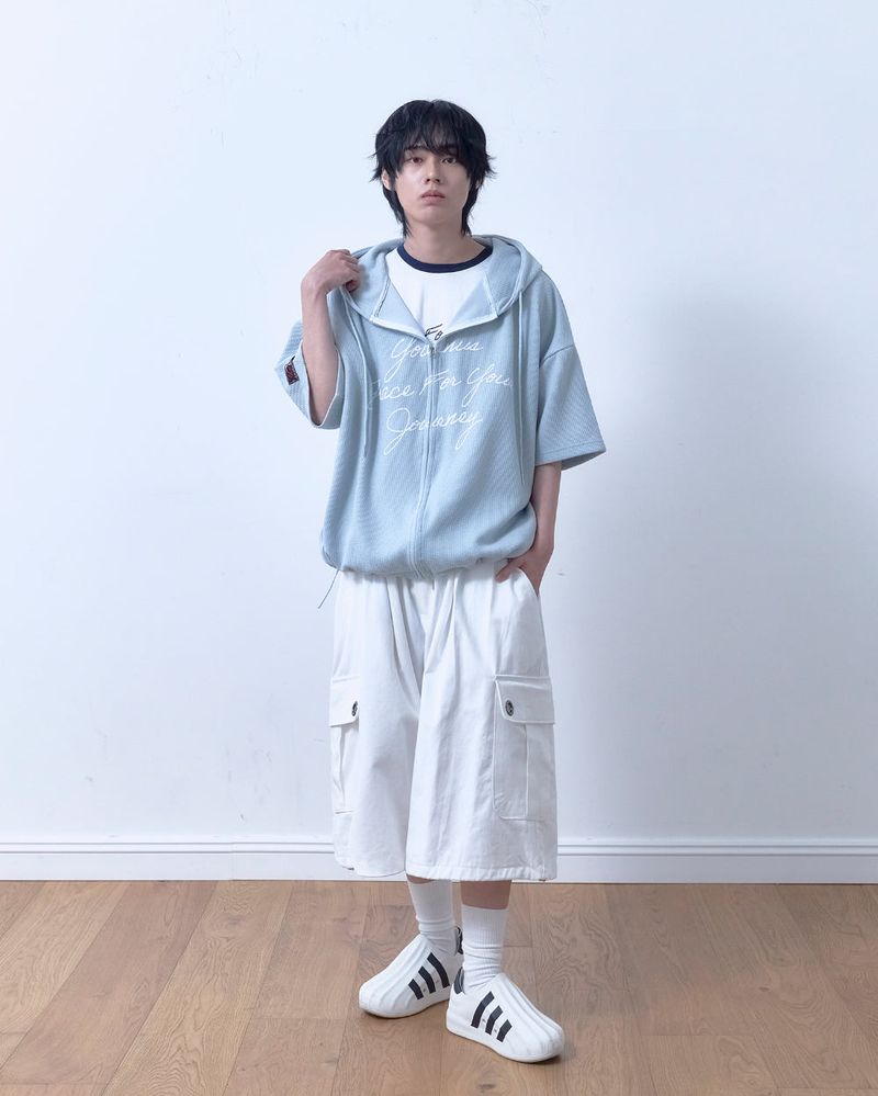 26SS★ Airy Half Hood Zip Up