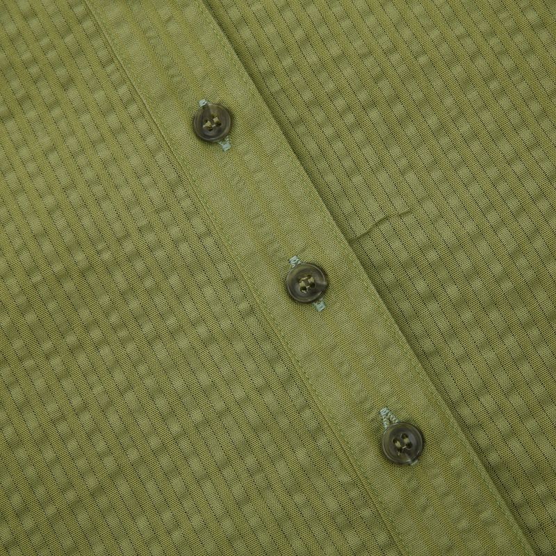 V neck Banding Blouse Green