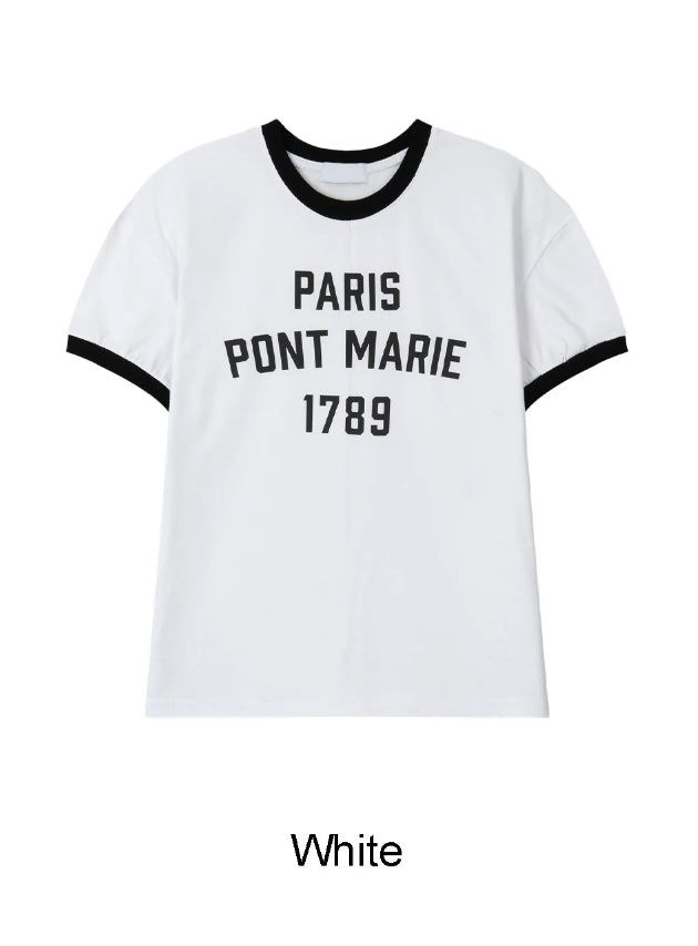 Heize Paris Ringer Short Sleeve Tee