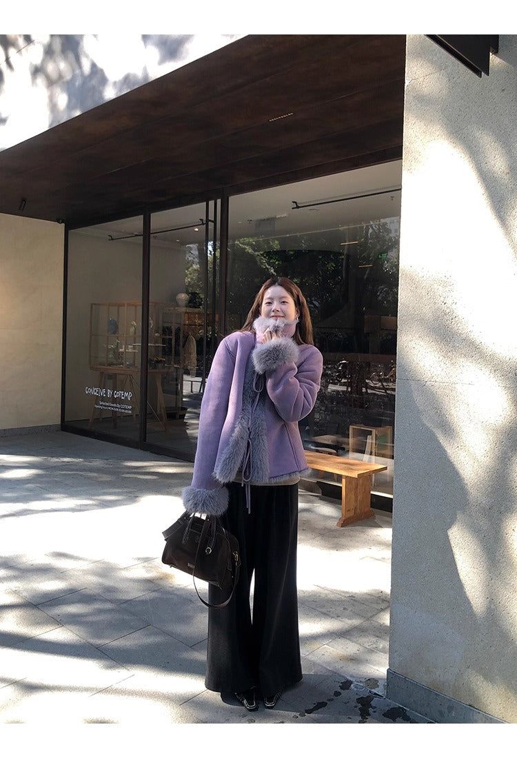 Lavender Mink Strap Mustang Jacket