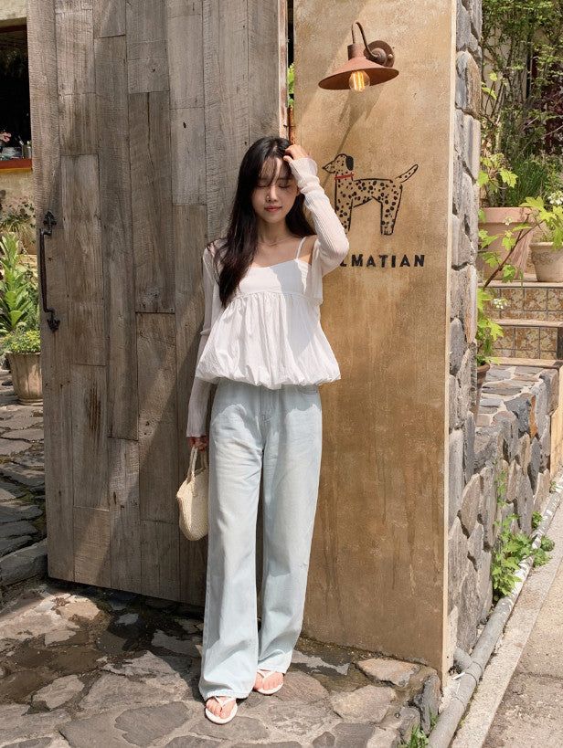 Lovely Pumpkin Sleeveless Blouse (4color) 
