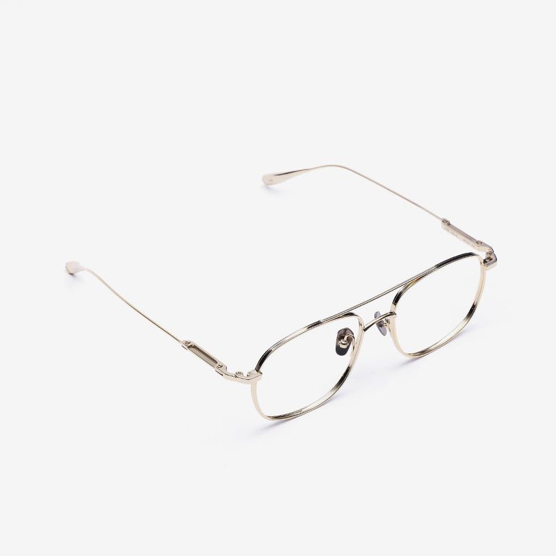 Knouun Square titanium glasses CODE. 102. G Yellow Glod