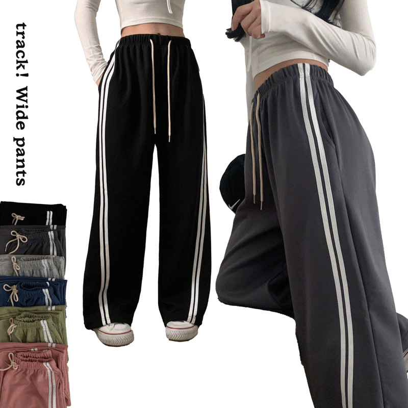 Sugar Powder（シュガーパウダー）の「[Malafit!/ Made in Korea] ストリートトラックトレーニングラインバンディングパンツ（６カラー）（パンツ）」