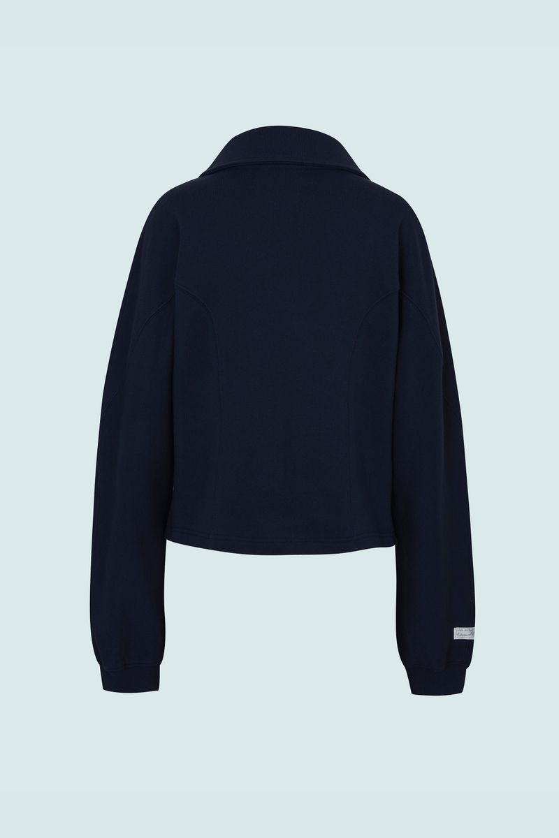 ROUND TWO WAY COLLAR ZIP (NAVY)