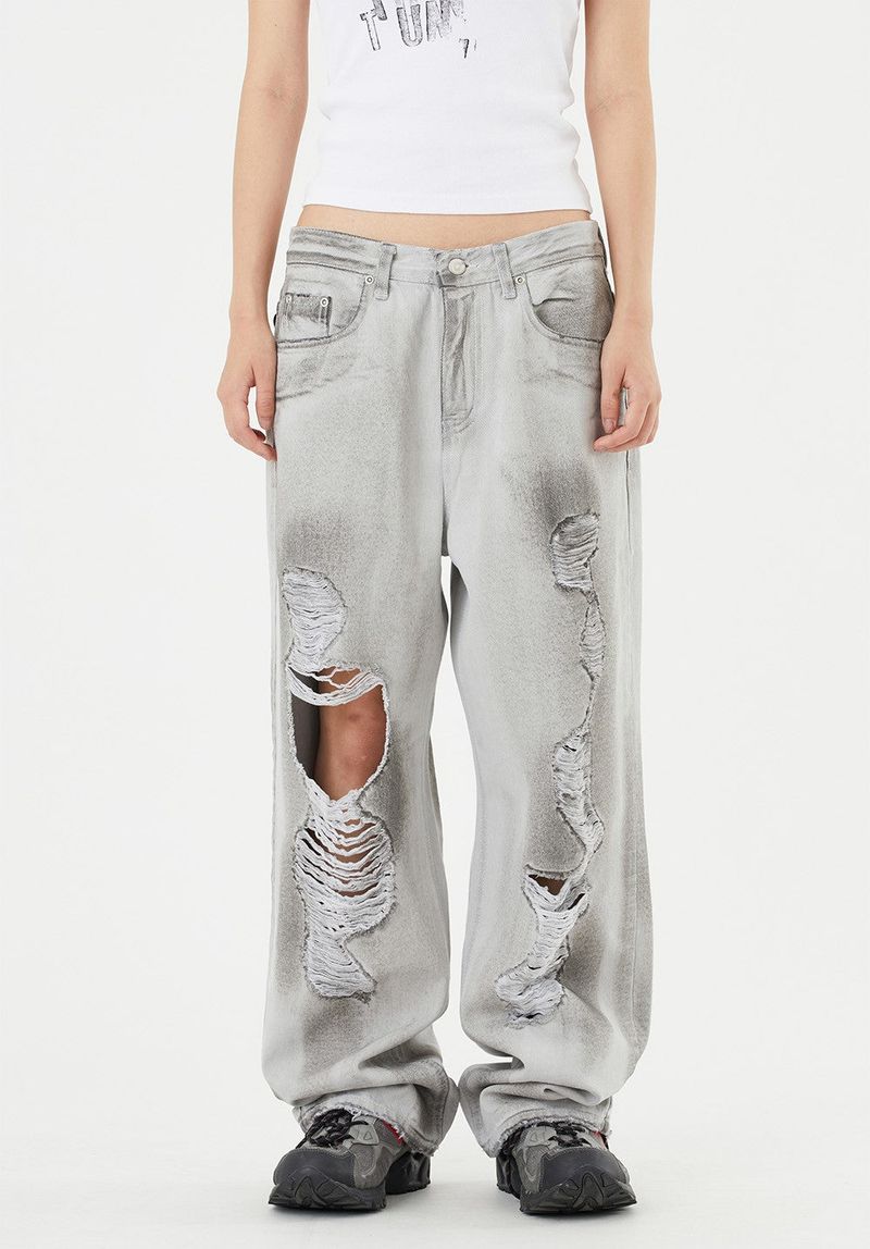 Raucohouse（ラウコハウス）の「Line destroyed dirty washed denim pants（Pants）」