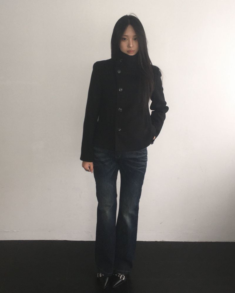 High neck coat