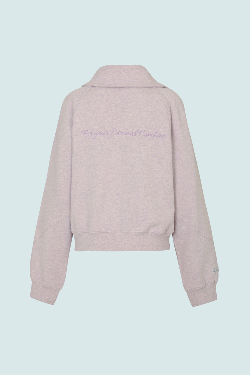 COMFORT DIAGONAL ZIP SWEATSHIRTS (LAVENDER)