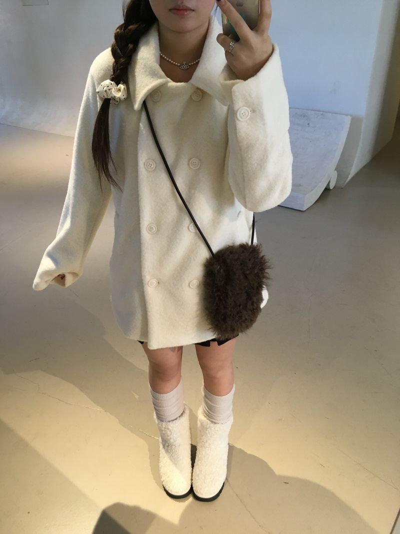 snow double-button coat