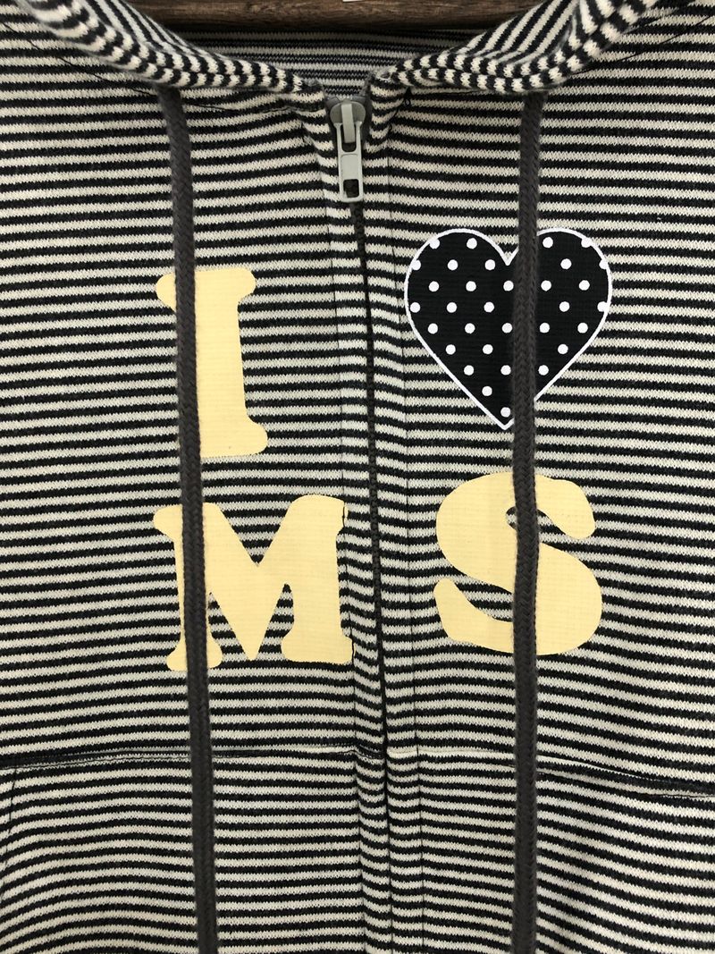 Heart Dot Stripe Hoodie Zip-up