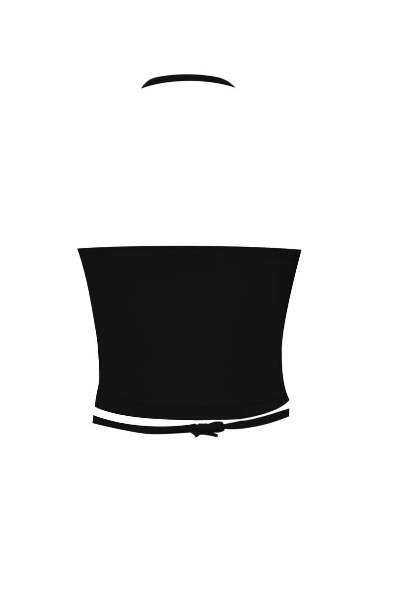 2-way halter span crop sleeveless top (black)