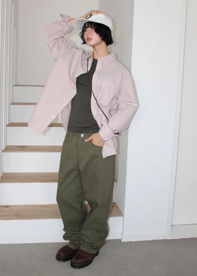 BLUR CHECK OVER SHIRT