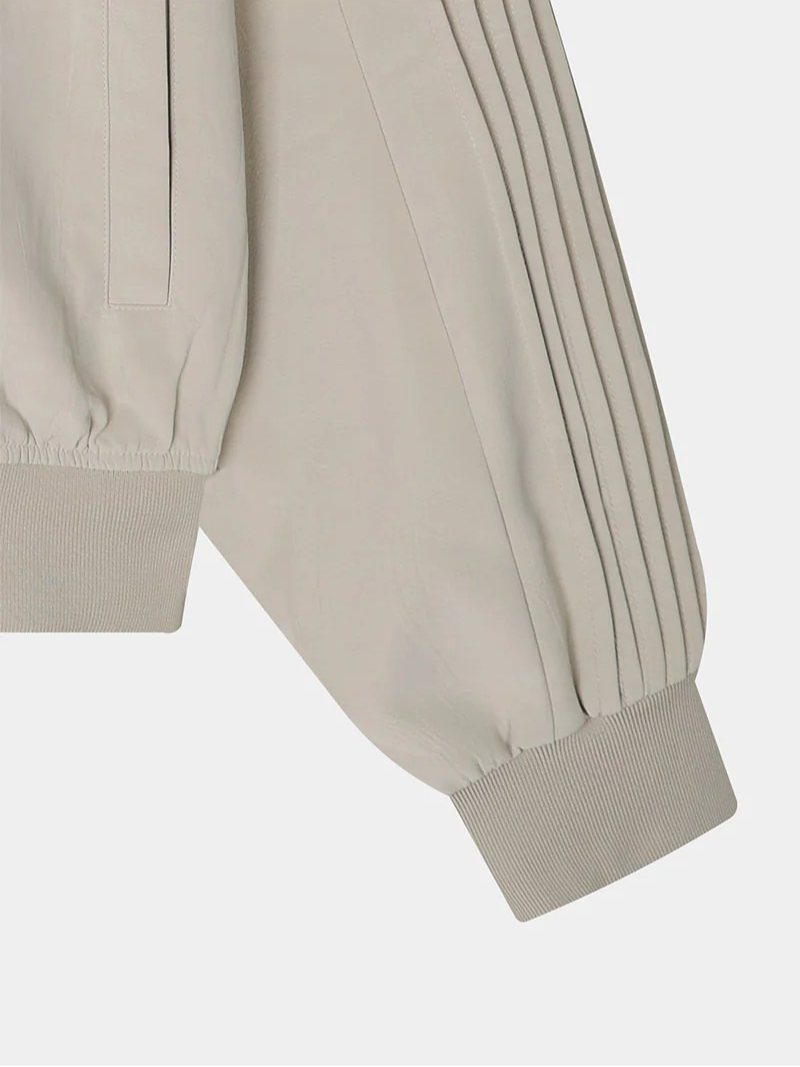 [Unisex] Glossy pleats blouson jacket(2color)