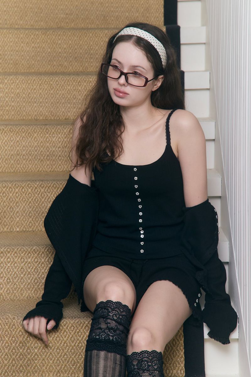 Sweet Dreams Button Cardigan (Black)