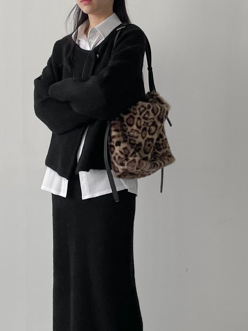 Leopard Fur Shoulder Bag