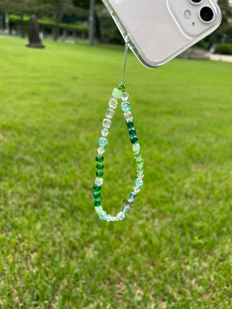 NATURE Green Crystal Phone Strap