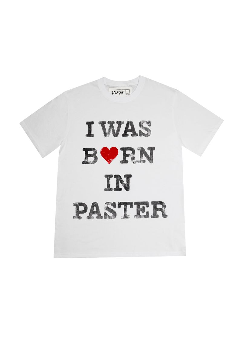 PASTER（ペースター）の「アイワズボーンインメンズTシャツ、ホワイト（トップス）」