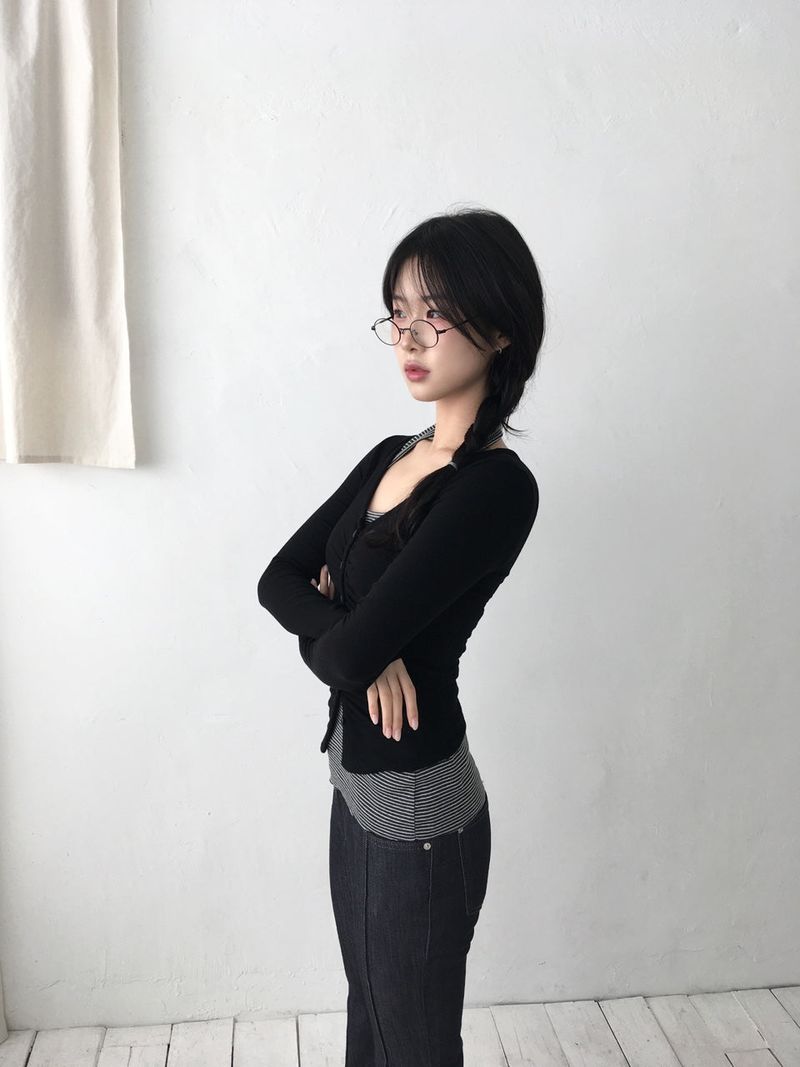 Shirring Slim Cardigan