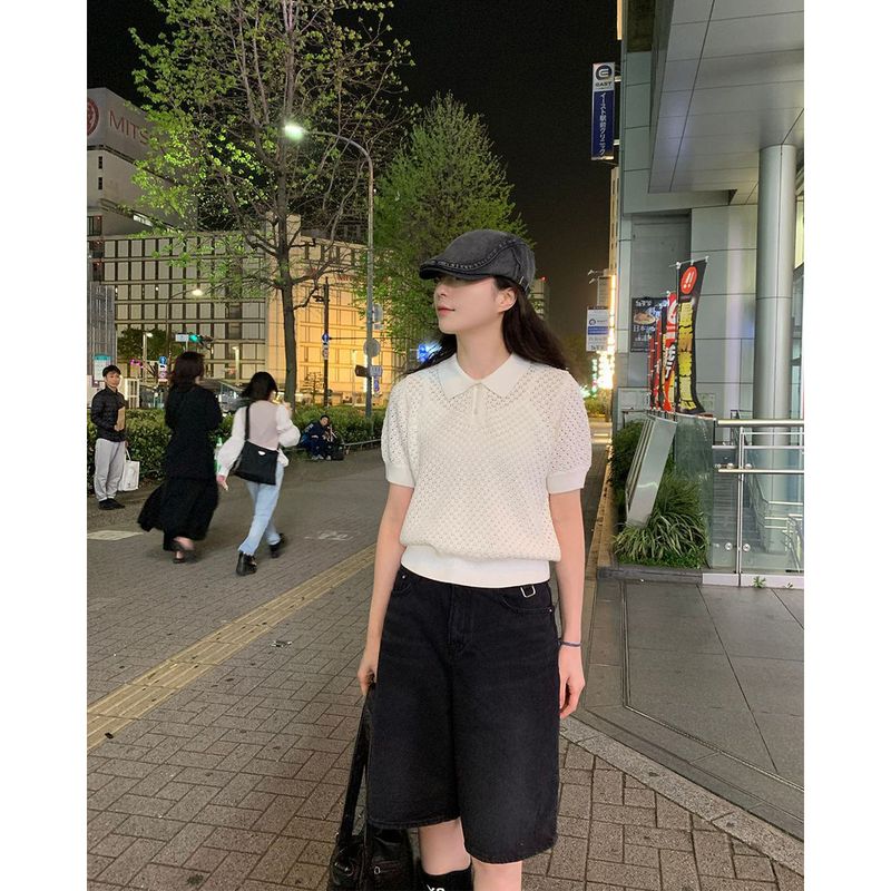 collie short-sleeved knitwear