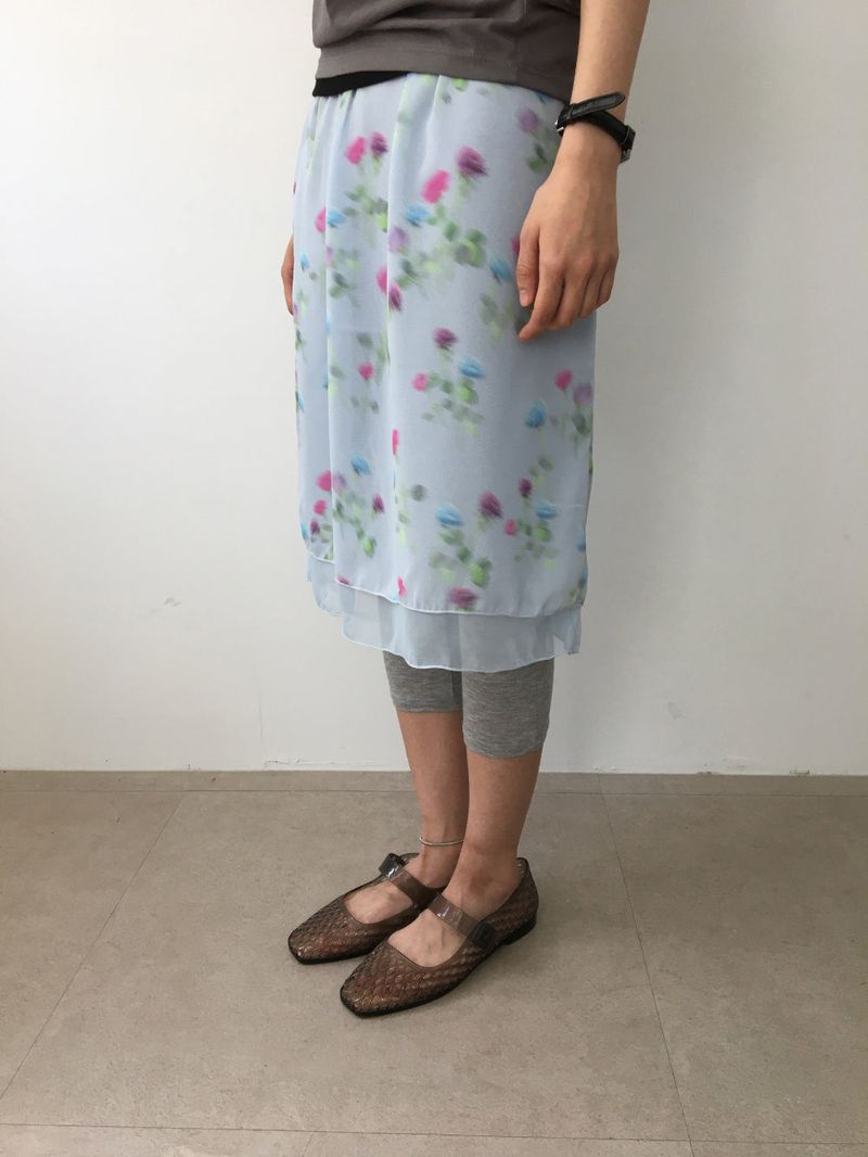 Floral Blur Skirt (3color)
