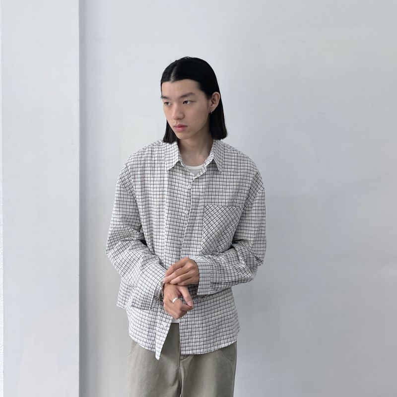 Diagonal Pocket Check Shirt