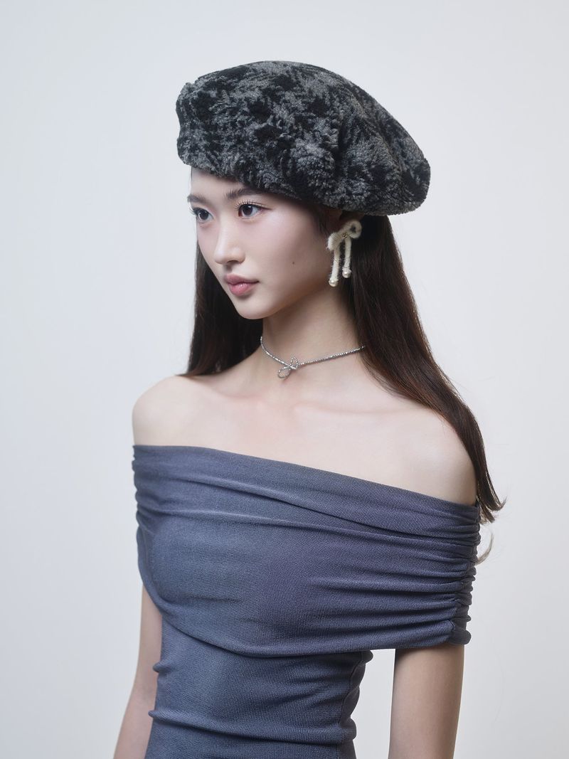 Tartan Fuzz Beret