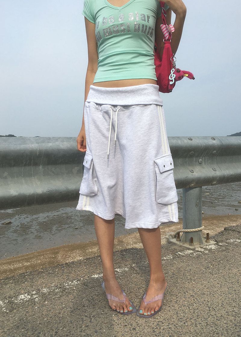 TRACK EYELET BERMUDA PANTS (3color)
