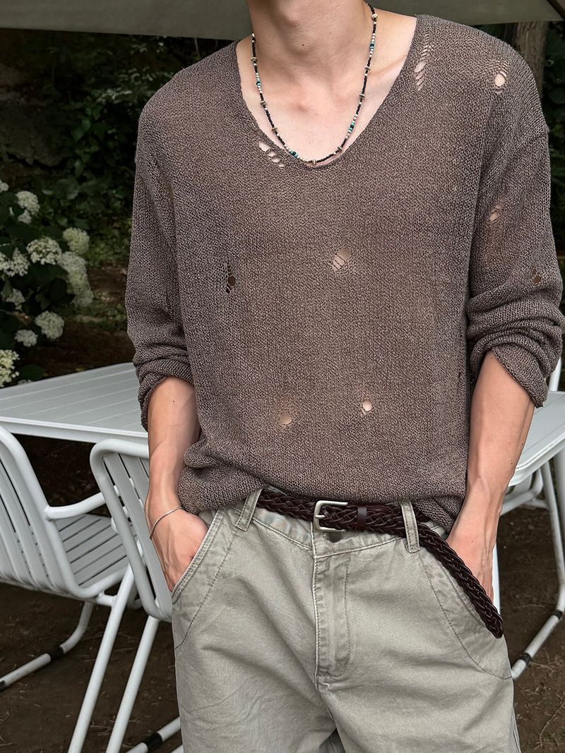 LAURANT(ロラン)の「Grunge damage see through knit(3color)(Tops)」