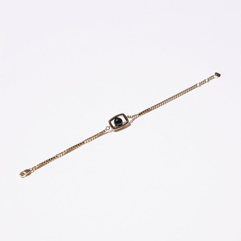BONAFIDE JEWELRY（ボナファイドジュエリー）の「Rectangle UFO Onyx Bracelet (Gold)（Accessories）」