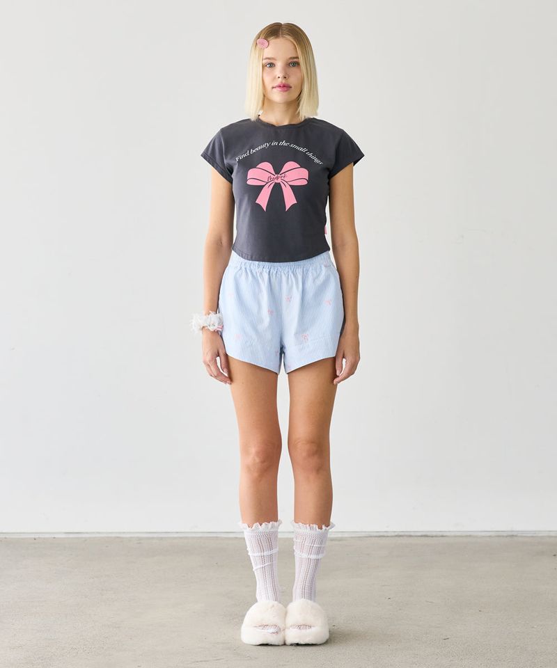 STRIPE RIBBON SHORTS BLUE