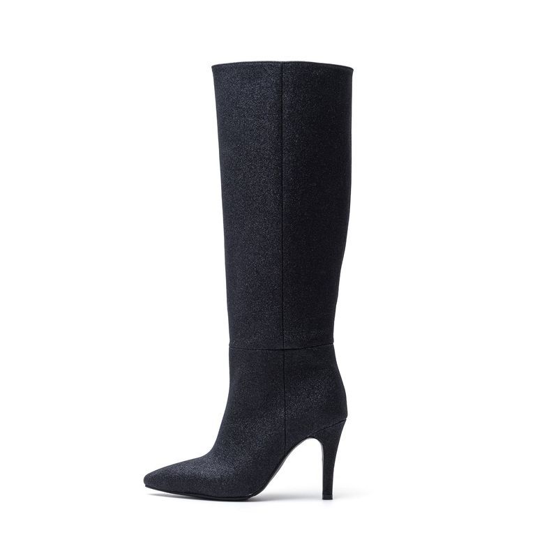 SSIMEEZ（シミズ）の「Pearl Shining Stiletto Boots Heel(Black)（Shoes）」