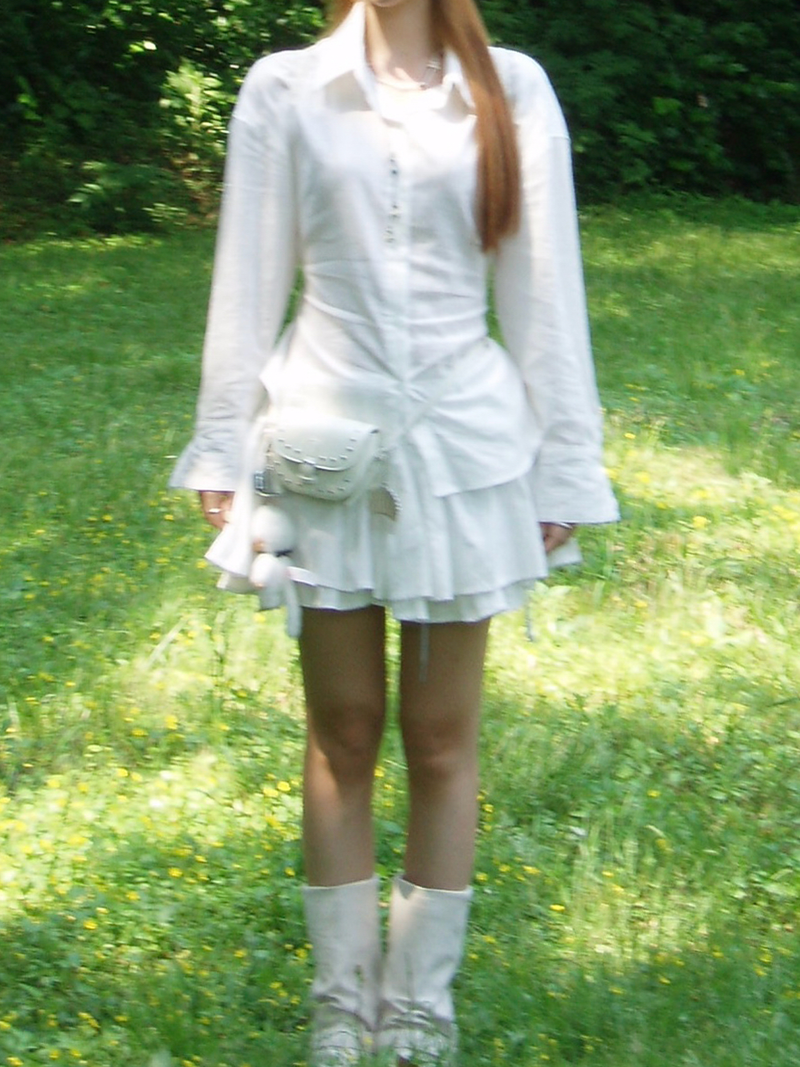 [prts made] side string 2-tier frill short skirt (ivory)