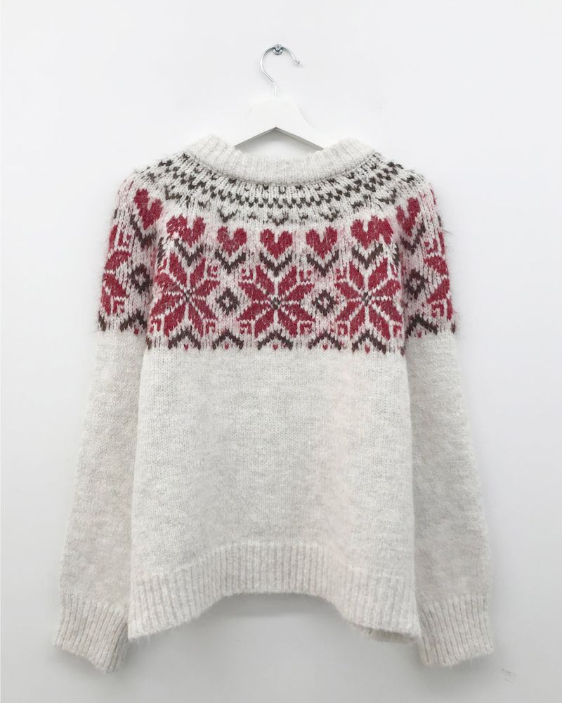 Roselle Heart Snowflake Cardigan (2color)