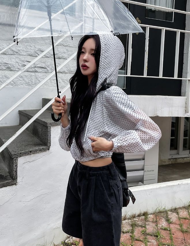 Summer Dot Rain Crop Hood Jumper