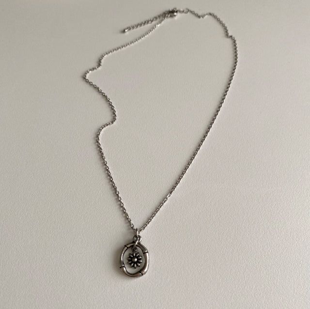 of Antique Flower Coin Unique Necklace