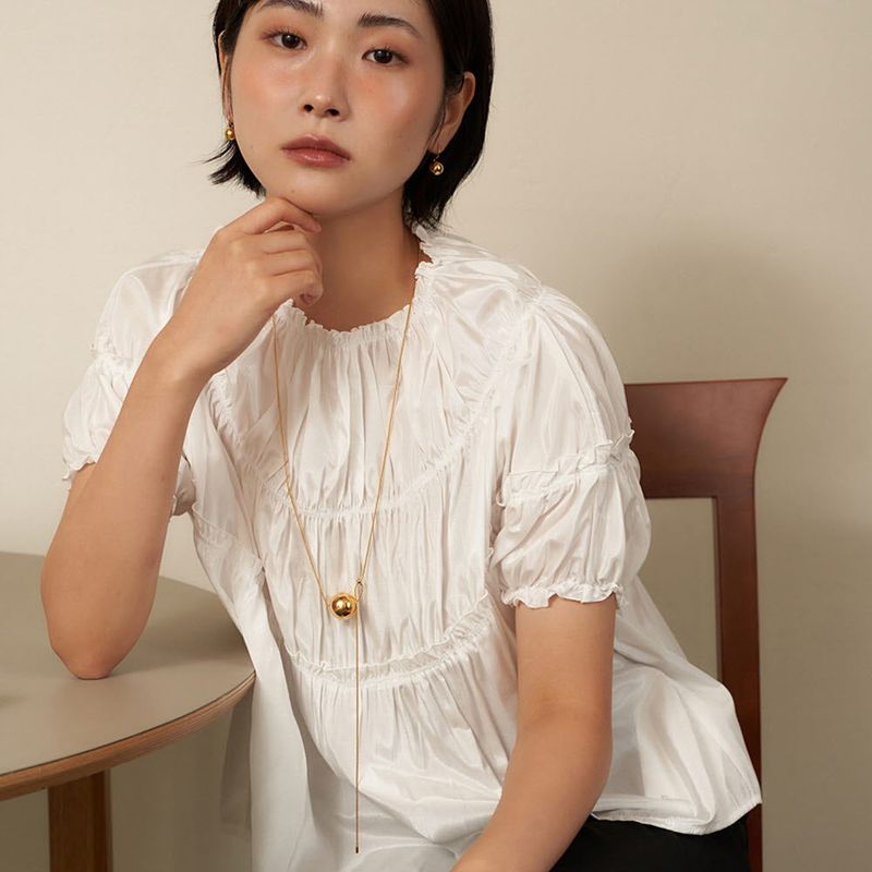 geegee(ジジ)の「maxy moving ball necklace - gold(Accessories)」
