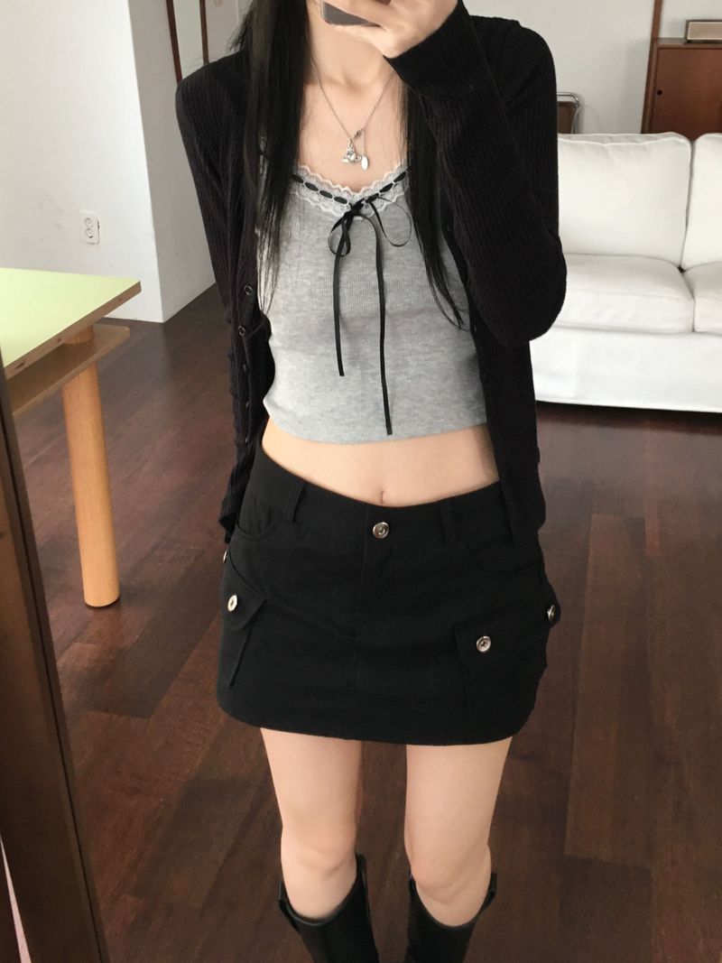 Ribbon lace sleeveless (3 colors)
