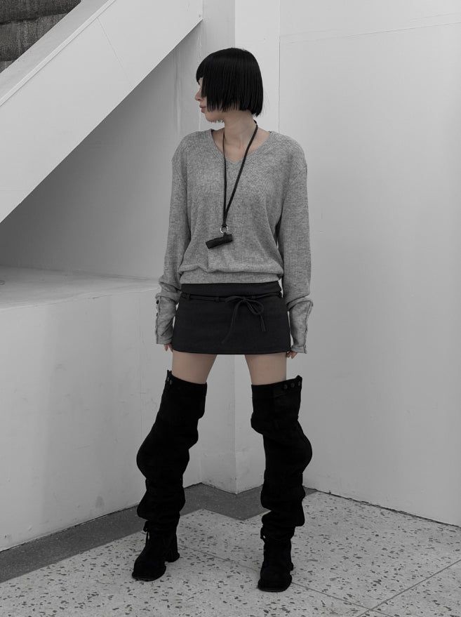 Zven Button V-Neck Knit