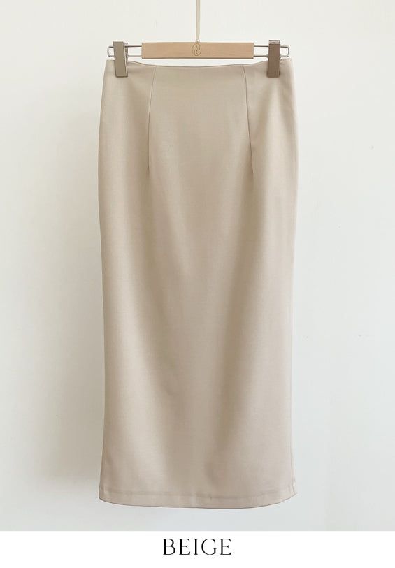 Laend Cool Basic Back Slit H-Line Skirt