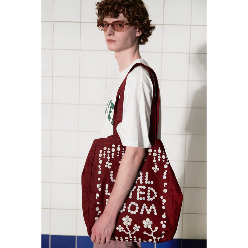 BUTTON LOGO ECO BAG / BURGUNDY