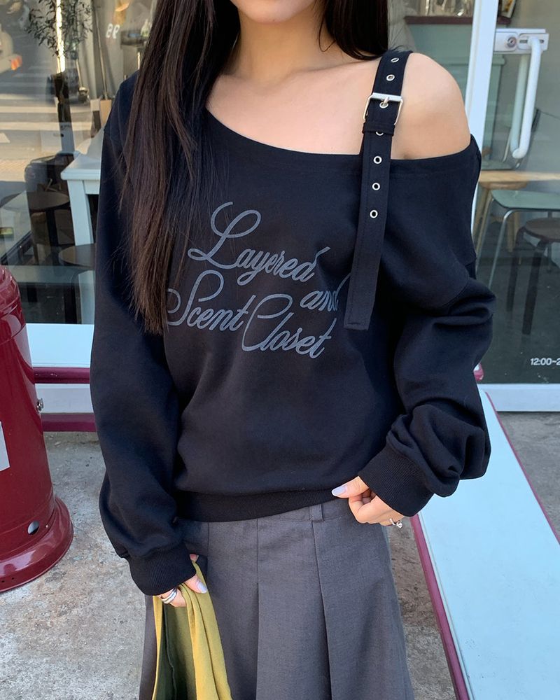 [ORIGINAL] Sugar Buckle Off-Shoulder sweatshirt