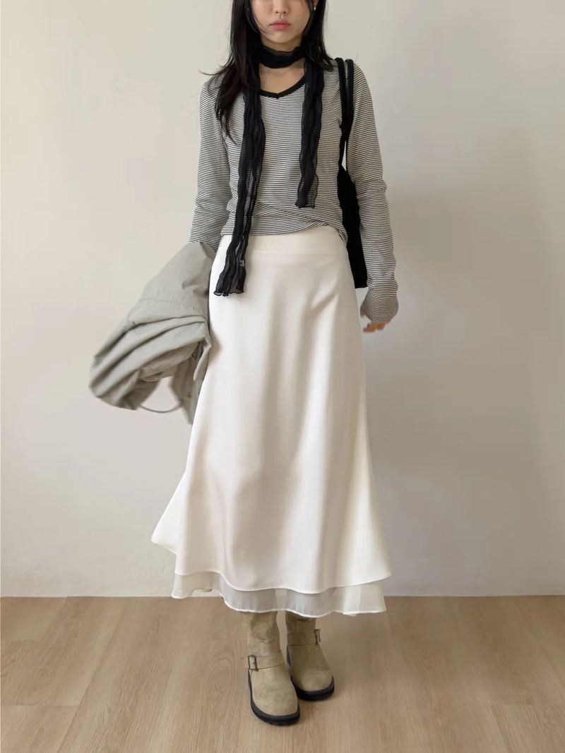 INCHANT ME(インチャントミー)の「Old Stripe V-Neck Long Sleeve T-Shirt(Tops)」