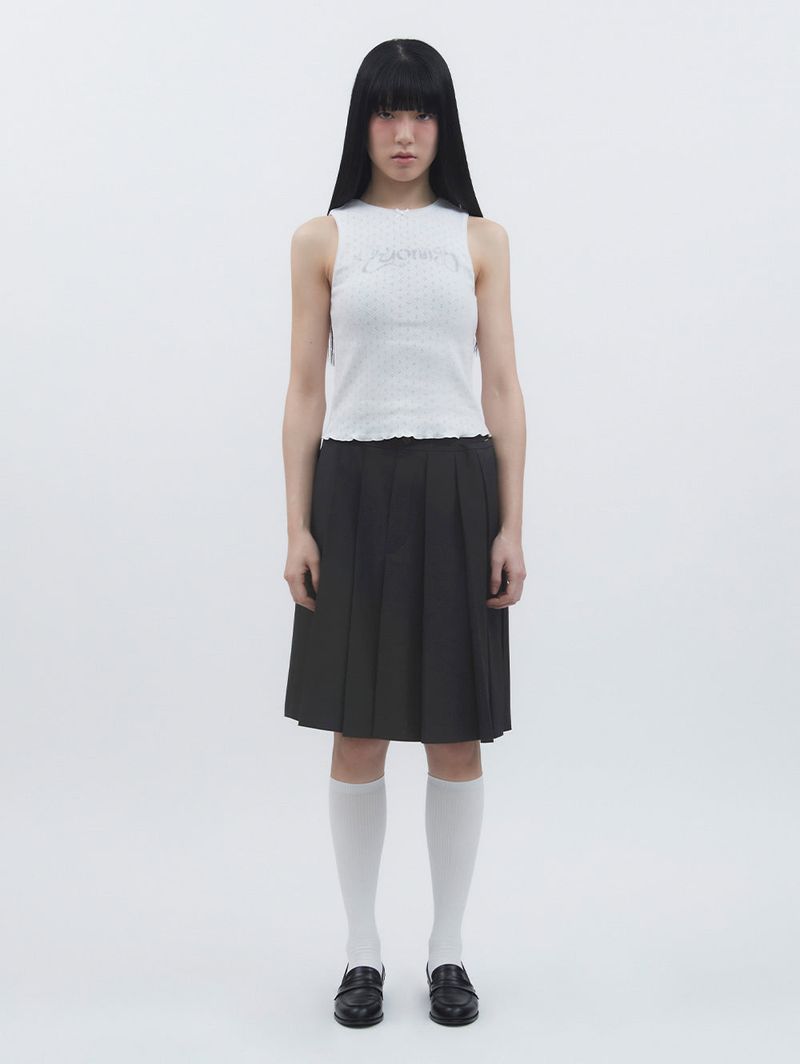 TUOMIO（トゥオミオ）の「POINTELLE RIBBON TANK [WHITE]（Tops）」