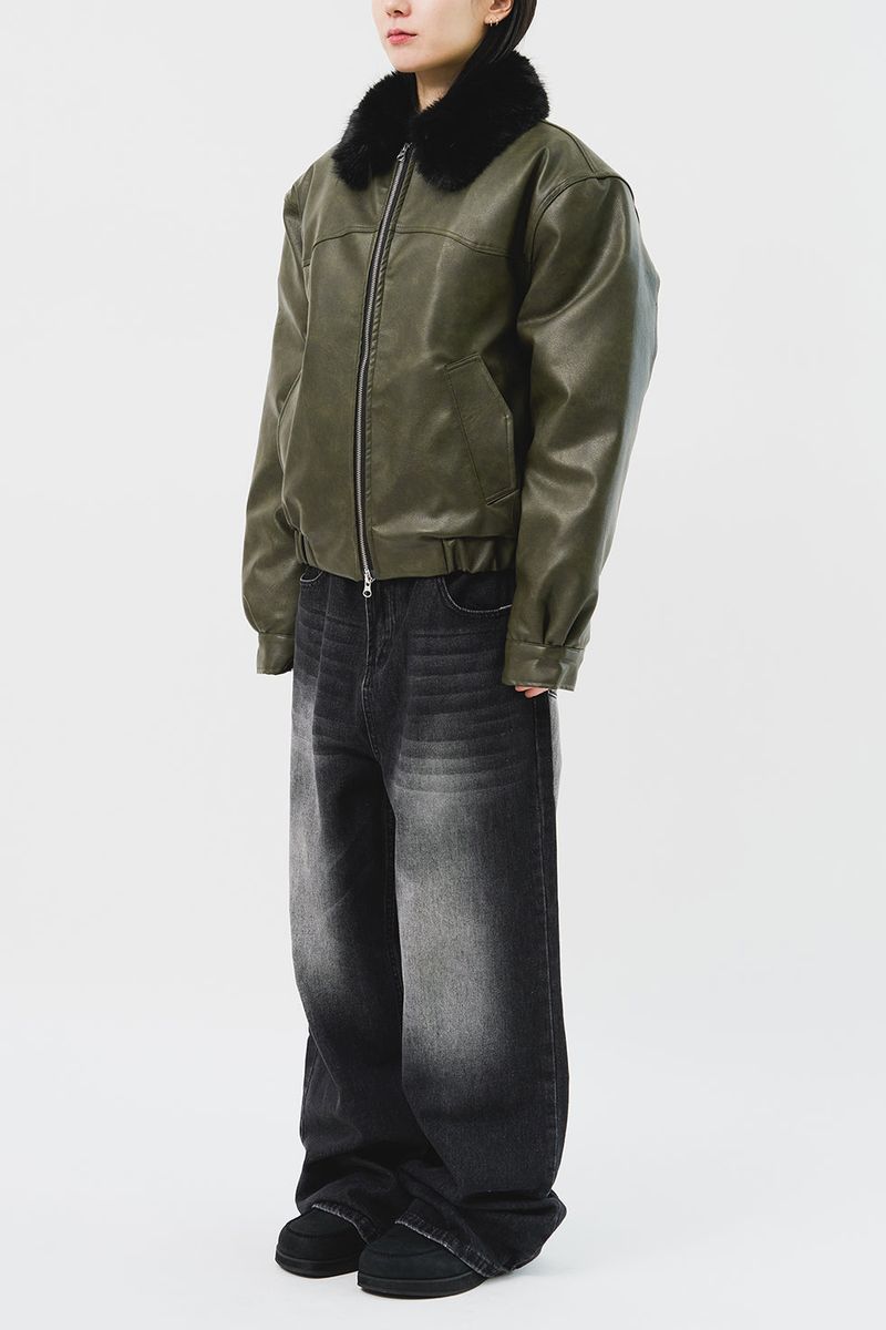 Dept Fur Leather Jacket (3color)