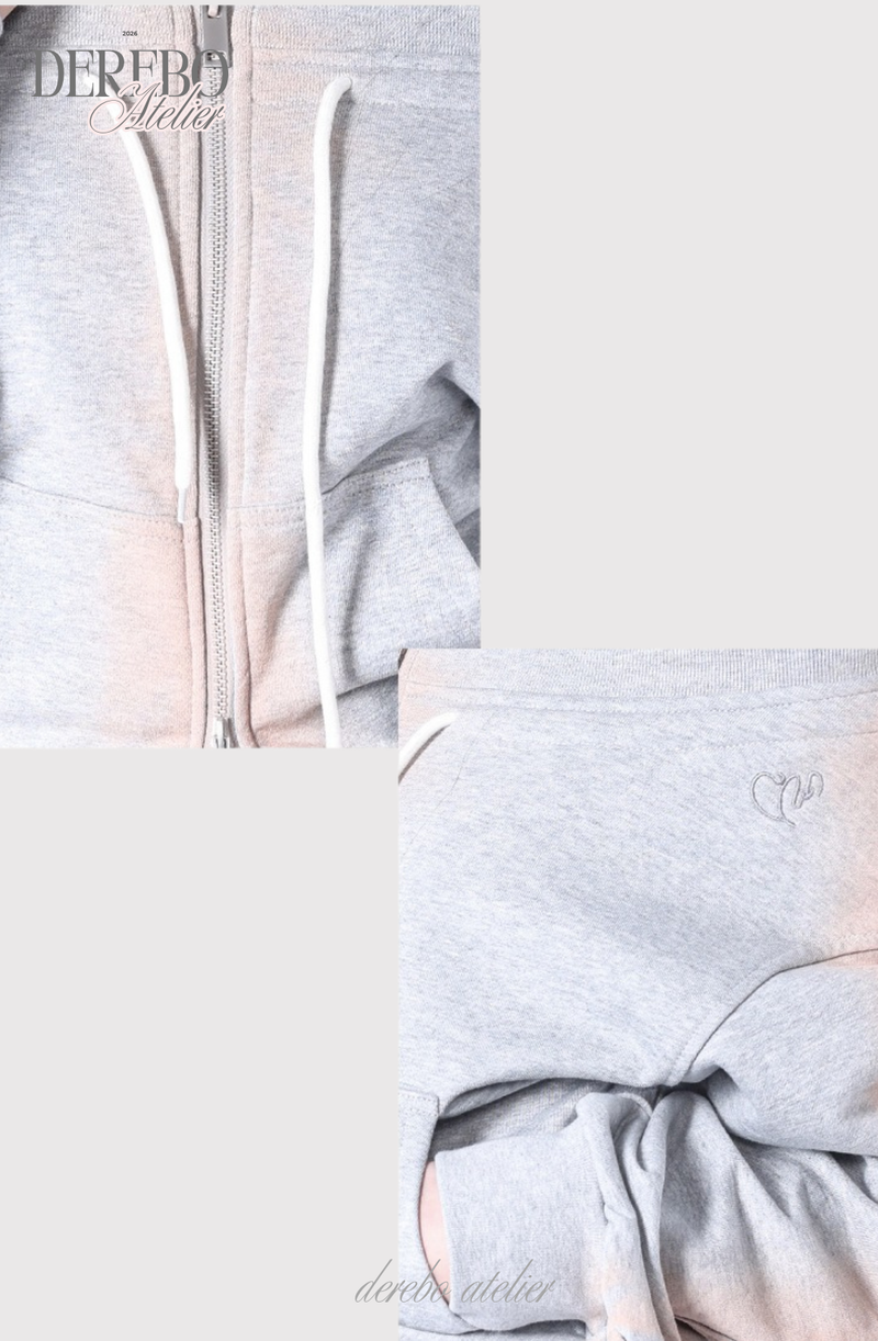 Gradient Off-Shoulder Zip-Up (PANTS)