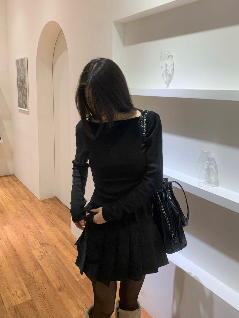 Sunday Pure Wool Pleated Mini SKirt