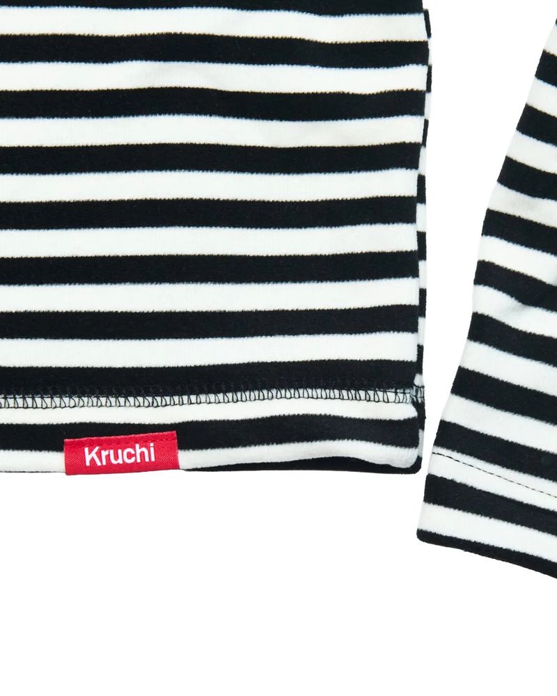 Stripe Half Zip-Up (BLACK) WOMENS