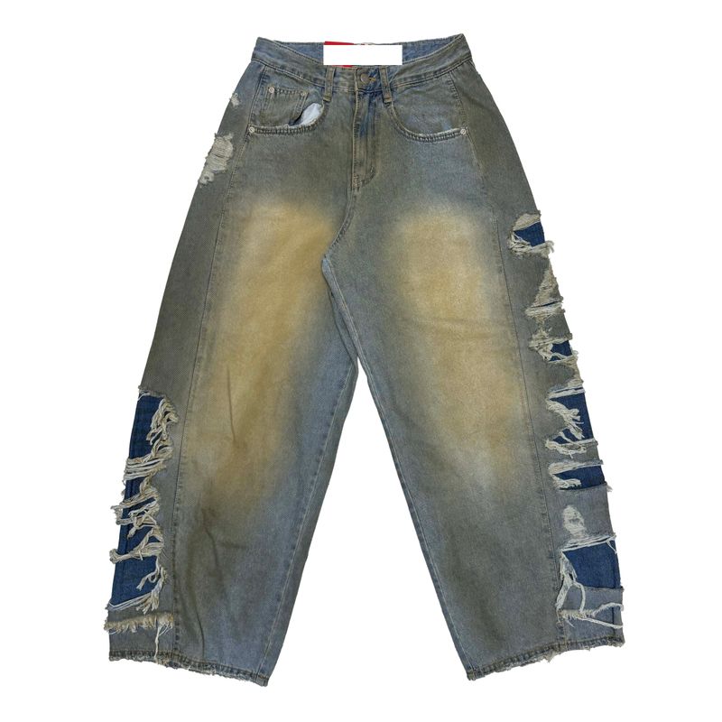 Side vintage denim pants