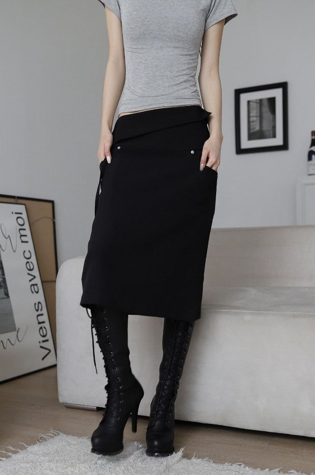 Hats Line Midi Skirt