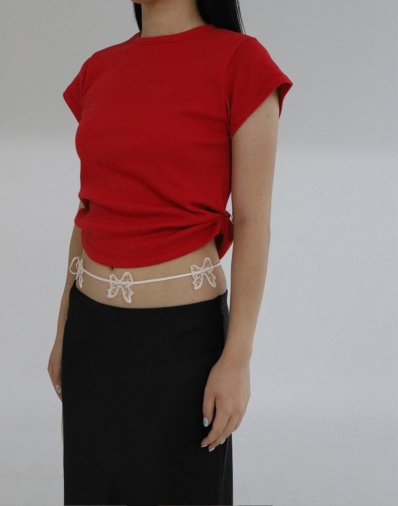 [MADE] Capsule02 Needle Work Ribbon Belt Strap _  Ivory