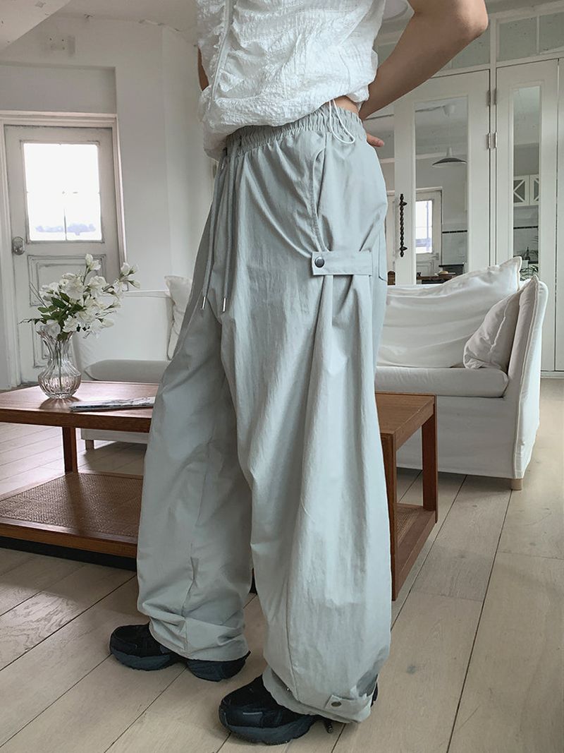 NYLON BIJO SNAP BUTTON PANTS (4C)